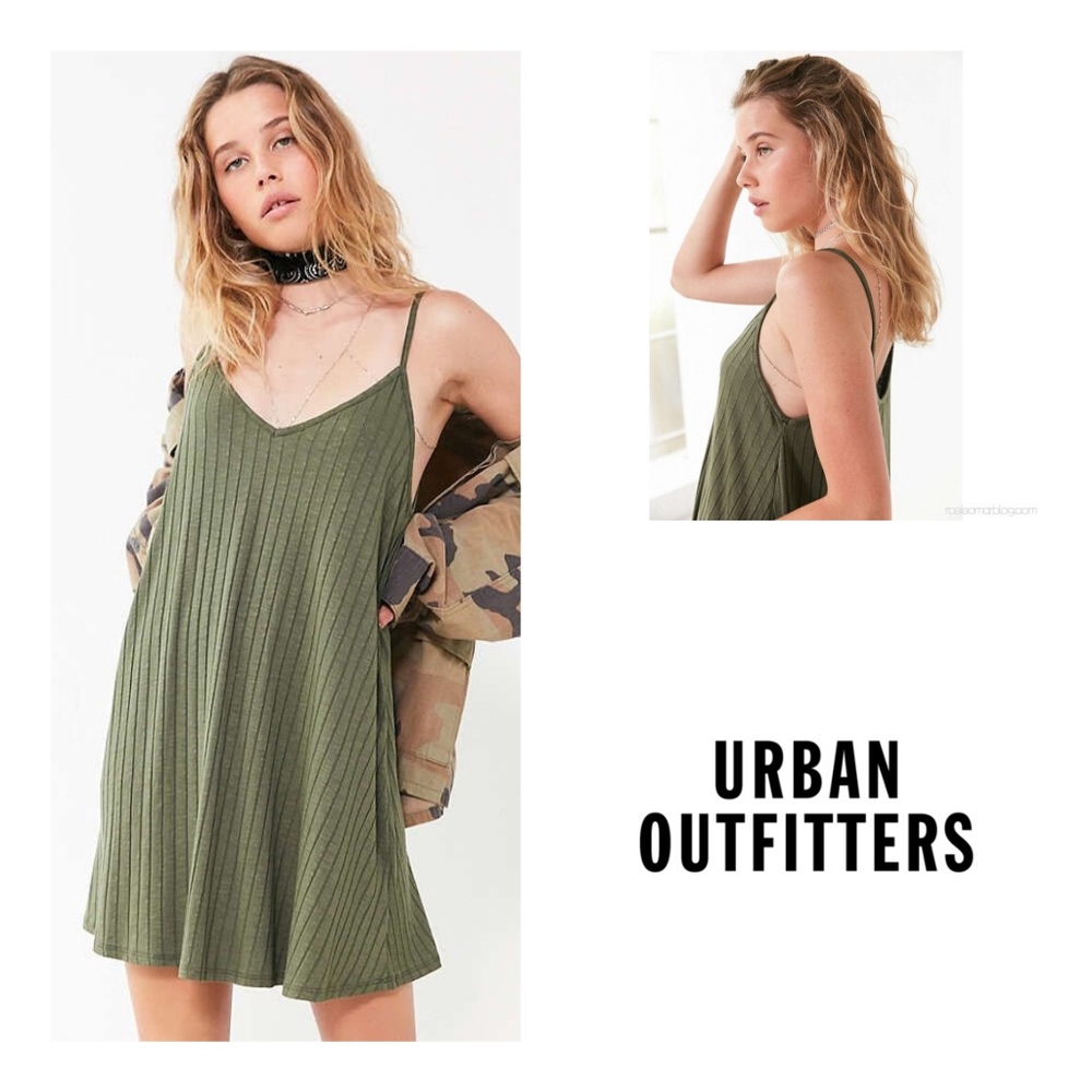 Silence + Noise Wide-Ribbed Knit Slip Dress